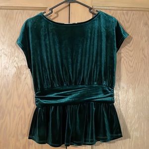 Brand new. Never worn. Deep emerald green emerald velvet top. Bundle & save 25%